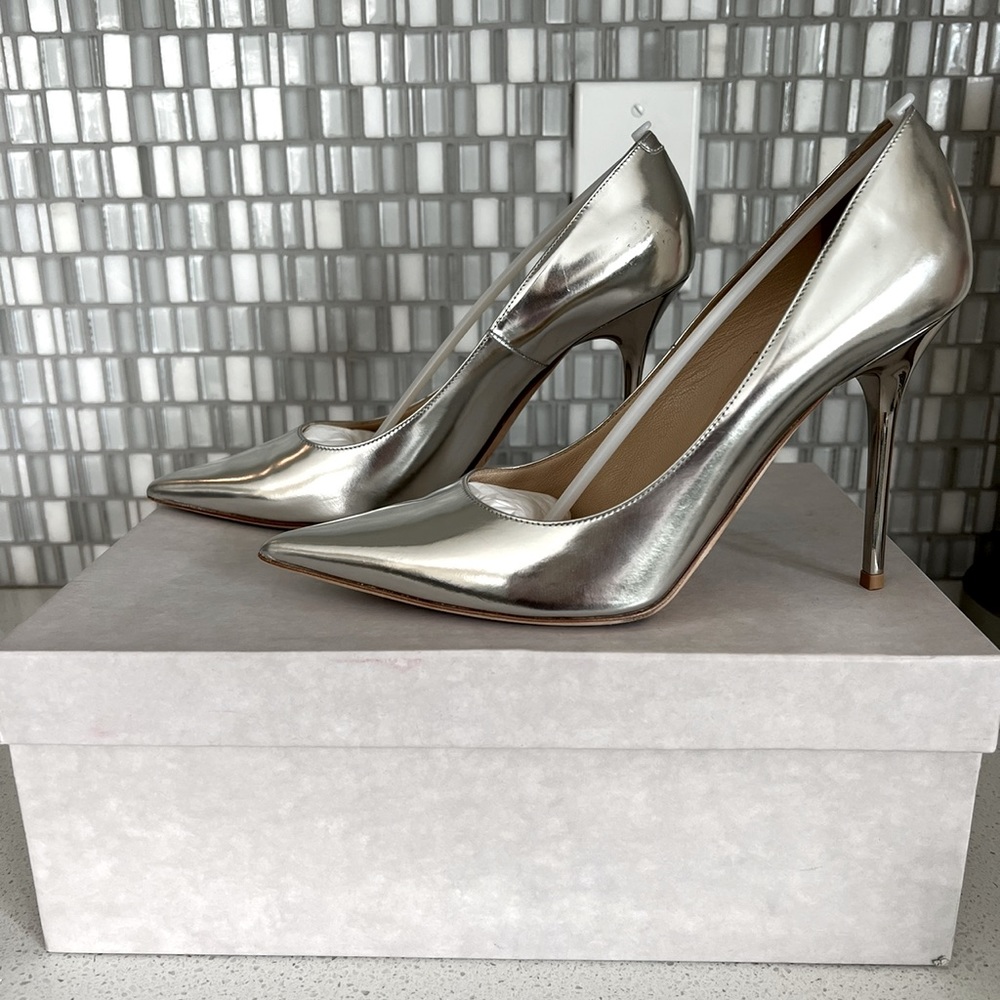 Mirror leather-silver size 37.5 (7 1/2) jimmy choo shoes